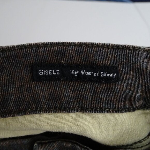 Dear John Gisele High Waisted Skinny Mocha Leopard Jeans Women Size 29 FLAW - Picture 6 of 13
